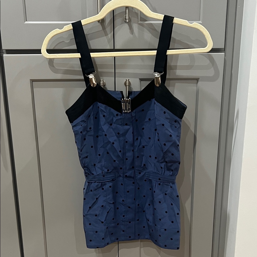 Vena Cava Stylish Blue Polka Dot Women's Top